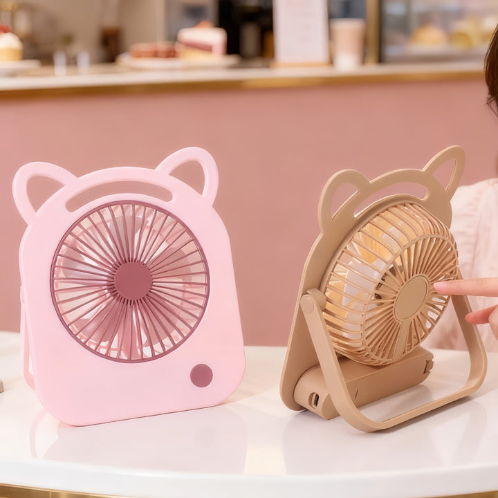 Ladies handheld fan with cute cat design Stornfield