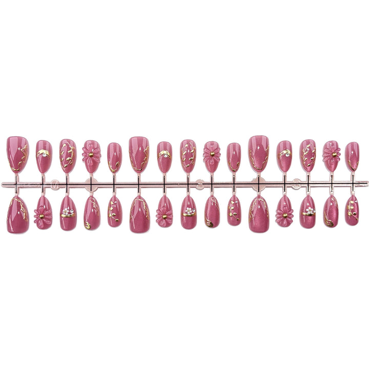 Premium Decorative Floral Press-On Nail Set
