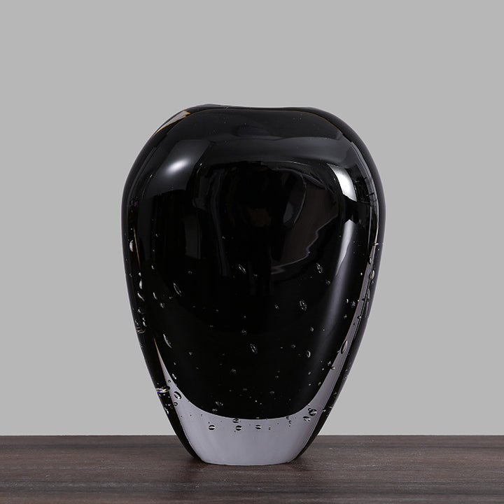 Handblown Encased-Bubble Sculptural Glass Vase Stornfield
