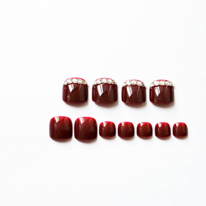 Premium Rhinestone-Accented Press-On Toenail Art Stornfield