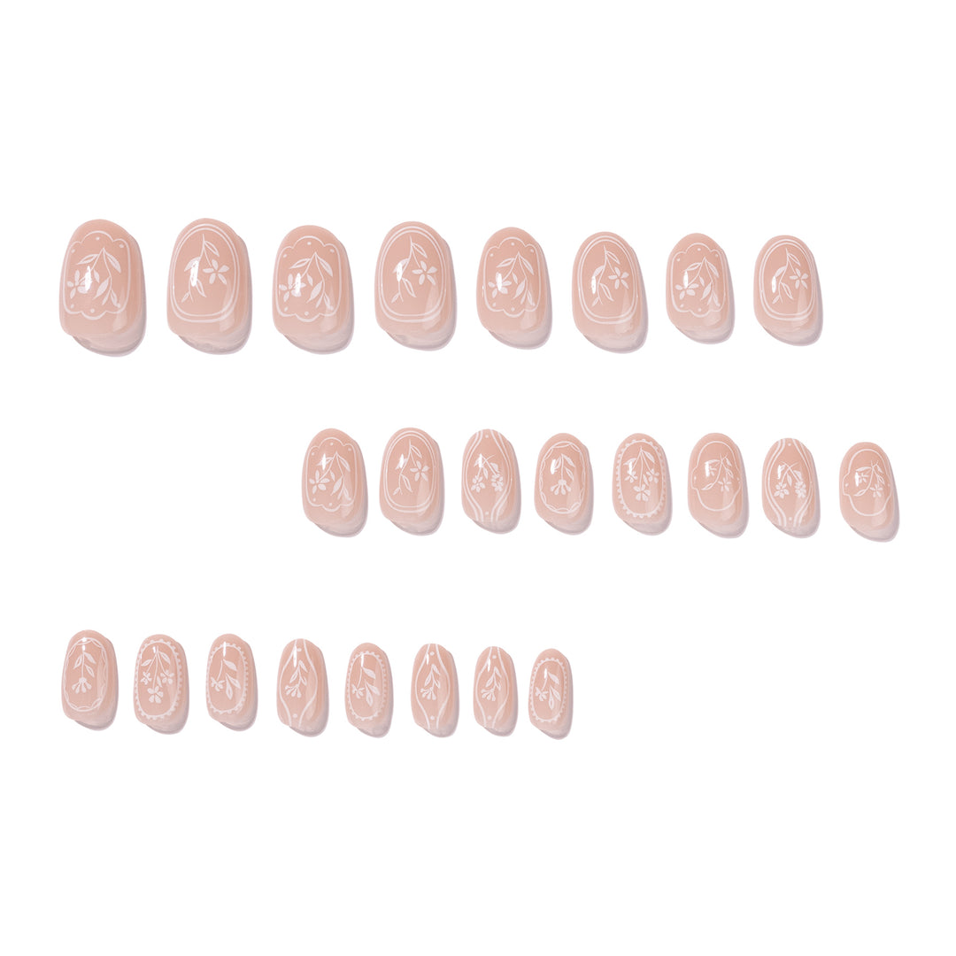 Elegant and artistic nail extensions with floral design Stornfield