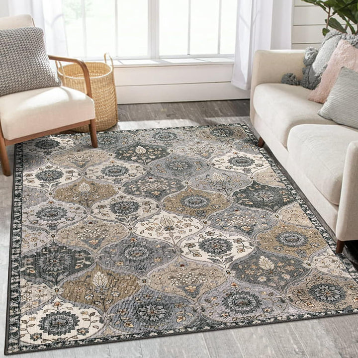 Geometric Floral Area Rug