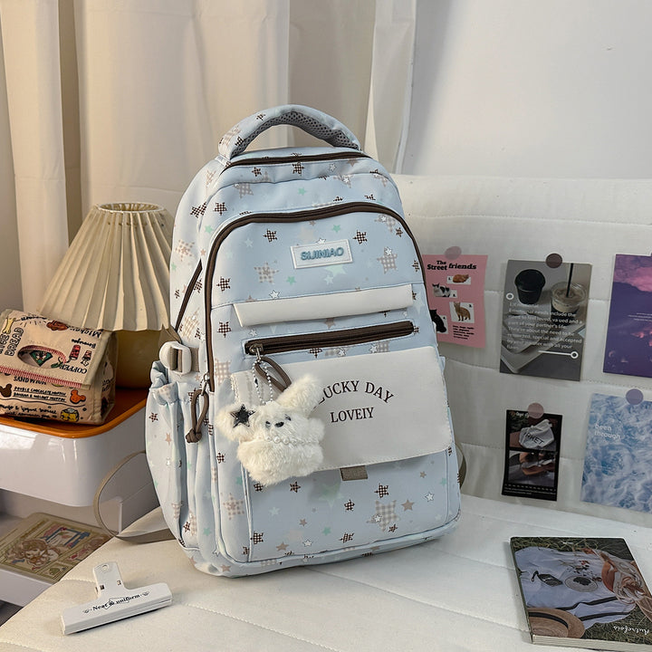 Multi-Pocket Backpack with Plush Charm Stornfield