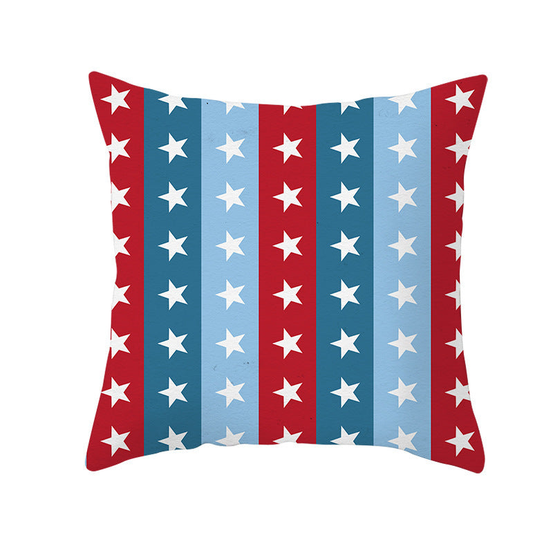 Patriotic Independence Day Cotton Canvas Throw Pillow Cover