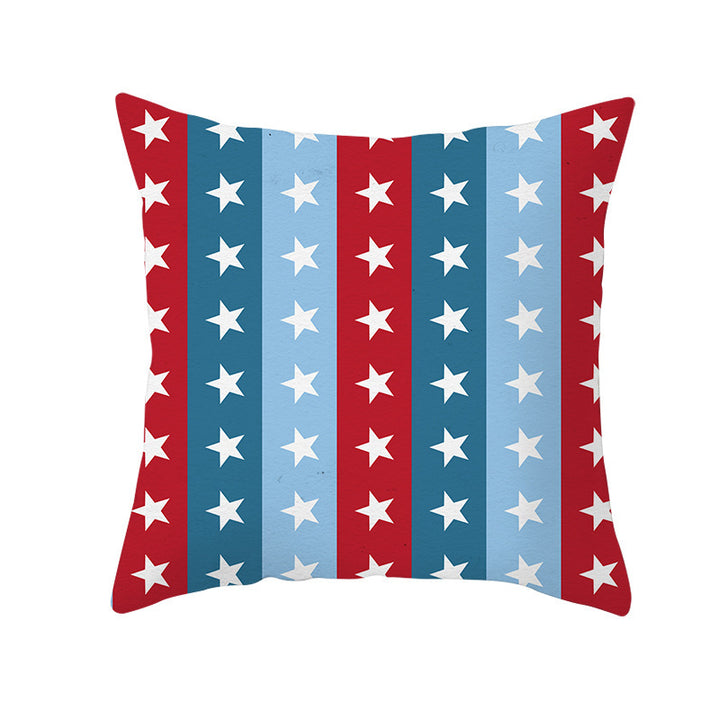 Patriotic Independence Day Cotton Canvas Throw Pillow Cover