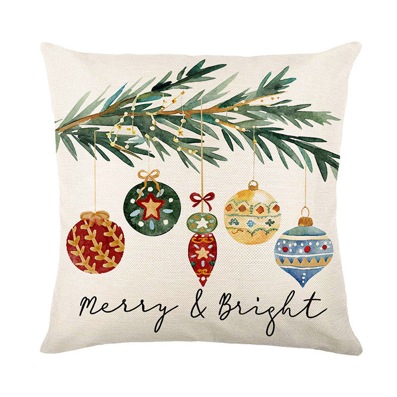 Festive Christmas Nutcracker Wreath Cotton-Linen Throw Pillow Cover with Hidden Zipper