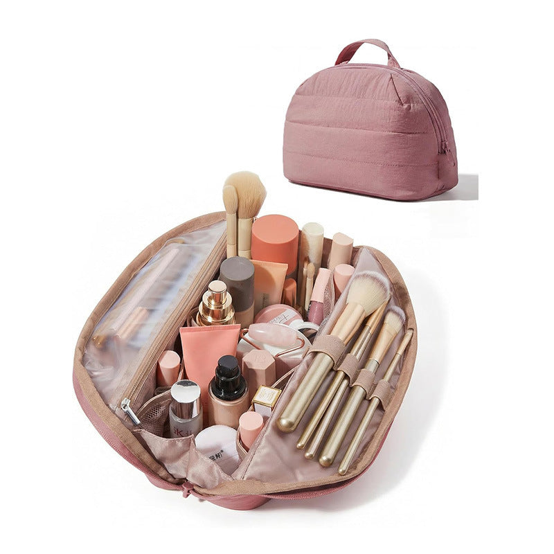 Cosmetic organizer bag with transparent compartments Stornfield
