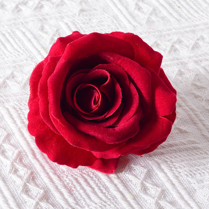 Realistic Fabric Rose Hair Accessory