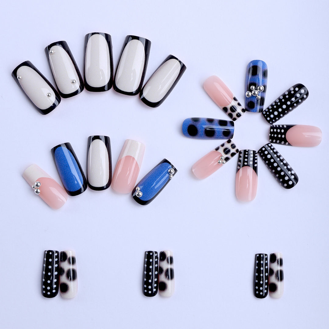 Stylish Point and Marble Design Artificials Nails Stornfield