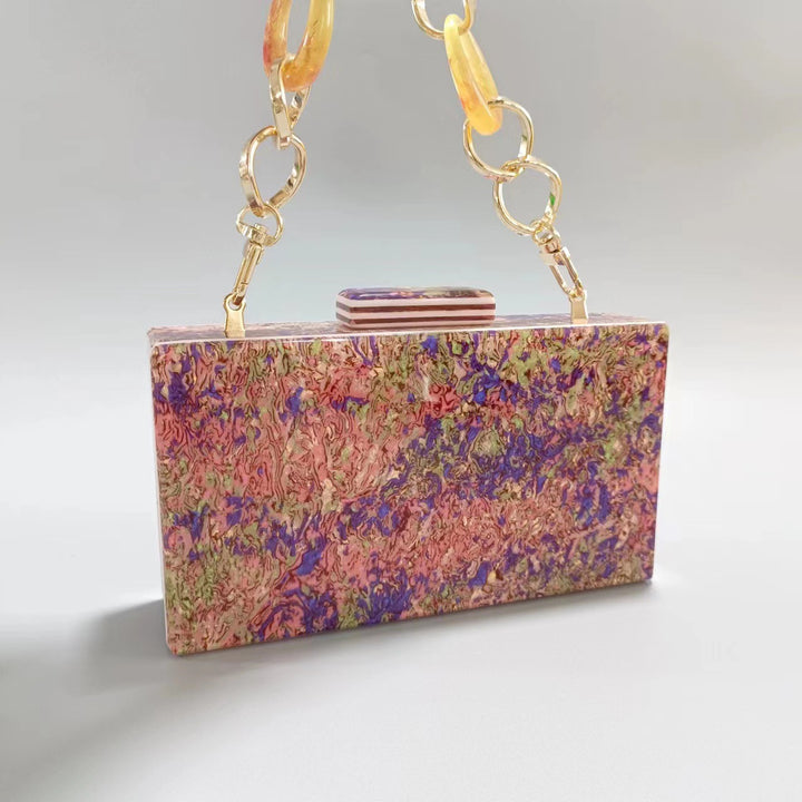 Artistic Block-Style Evening Clutch