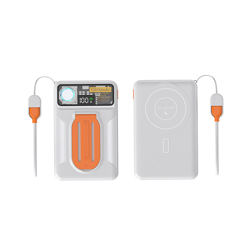 Portable power bank with integrated wireless charging station and precise LCD display Stornfield