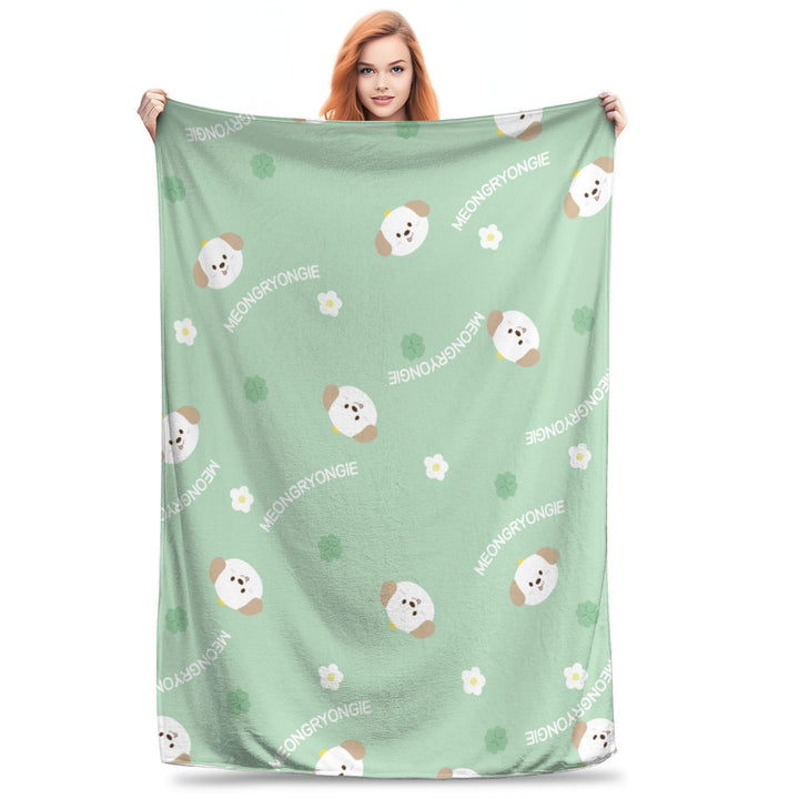 Cozy Plush Dog-Themed Throw Blanket