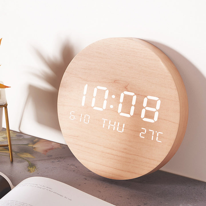 Round Digital Wall Clock with Multifunctional Display Stornfield