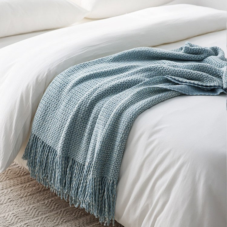 Handwoven Textured Throw Blanket