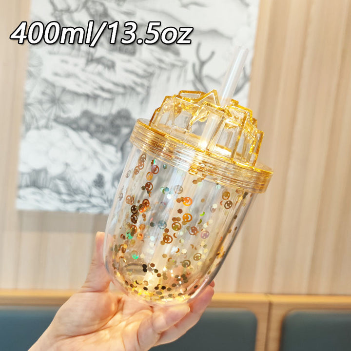 Women's Glittering Drinking Cups with Straw Stornfield