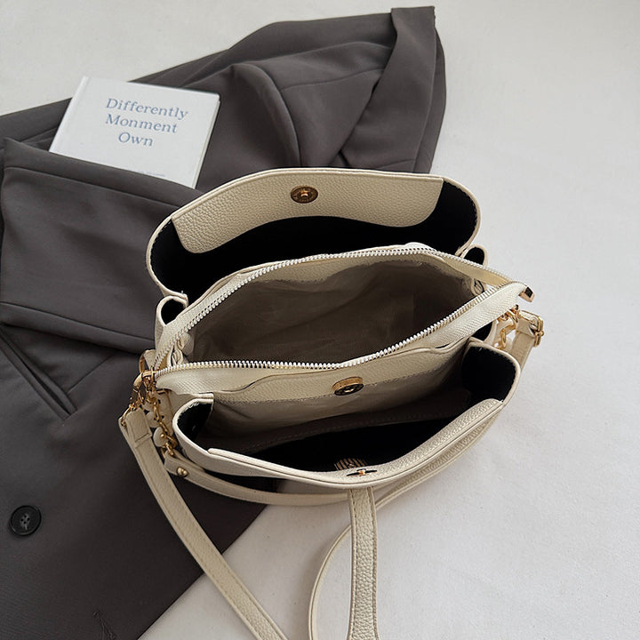 Elegant Leather Handheld Satchel