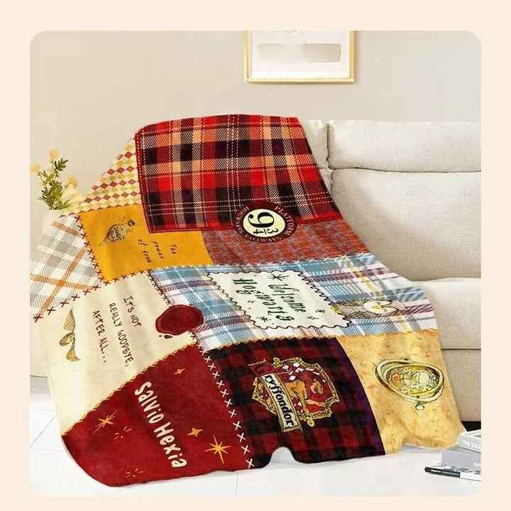 Hogwarts-Themed Fleece Throw Blanket