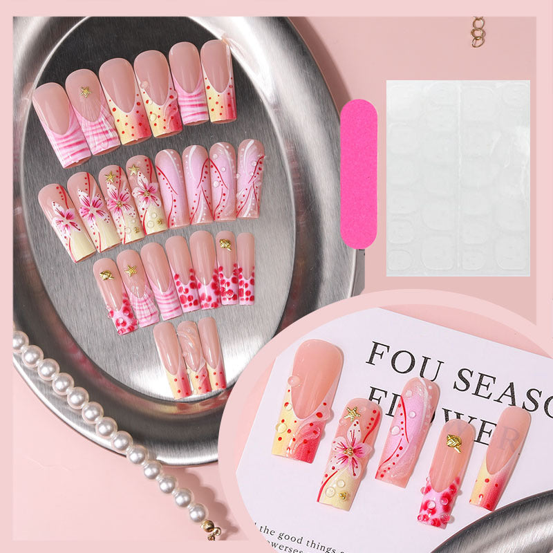 Artistic Floral Design Press-On Nail Tips Stornfield