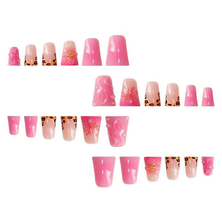Decorative Press-On Nail Extensions with Floral Accents Stornfield