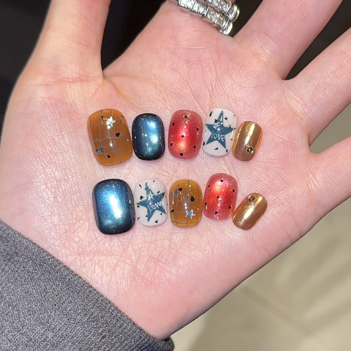 Artificial nails with sparkling star design Stornfield