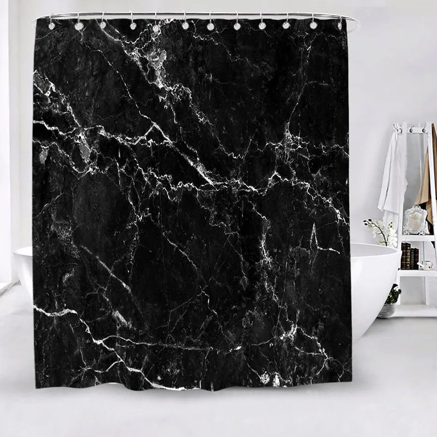 Marble Pattern Waterproof Shower Curtain Stornfield