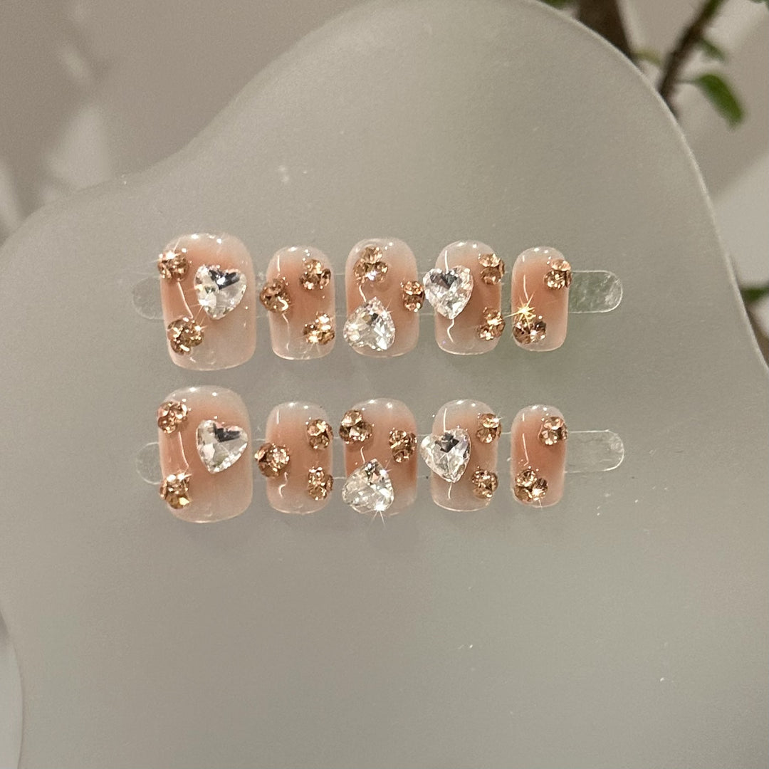 Crystal-Embellished Press-On Nail Set
