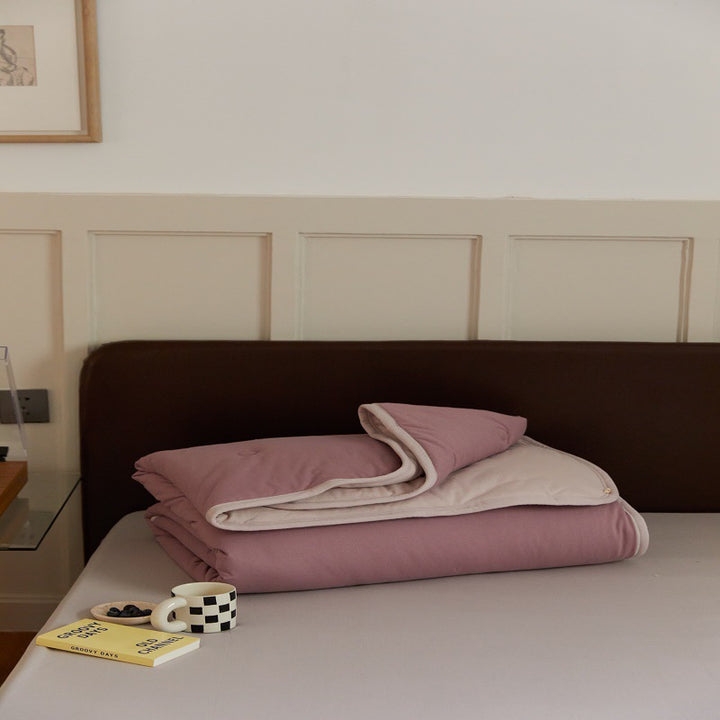 Reversible Quilted Cotton Comforter Blanket