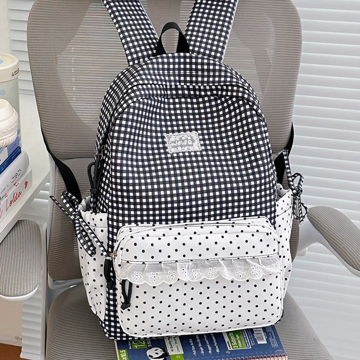 Stylish Gingham Pattern Backpack Stornfield