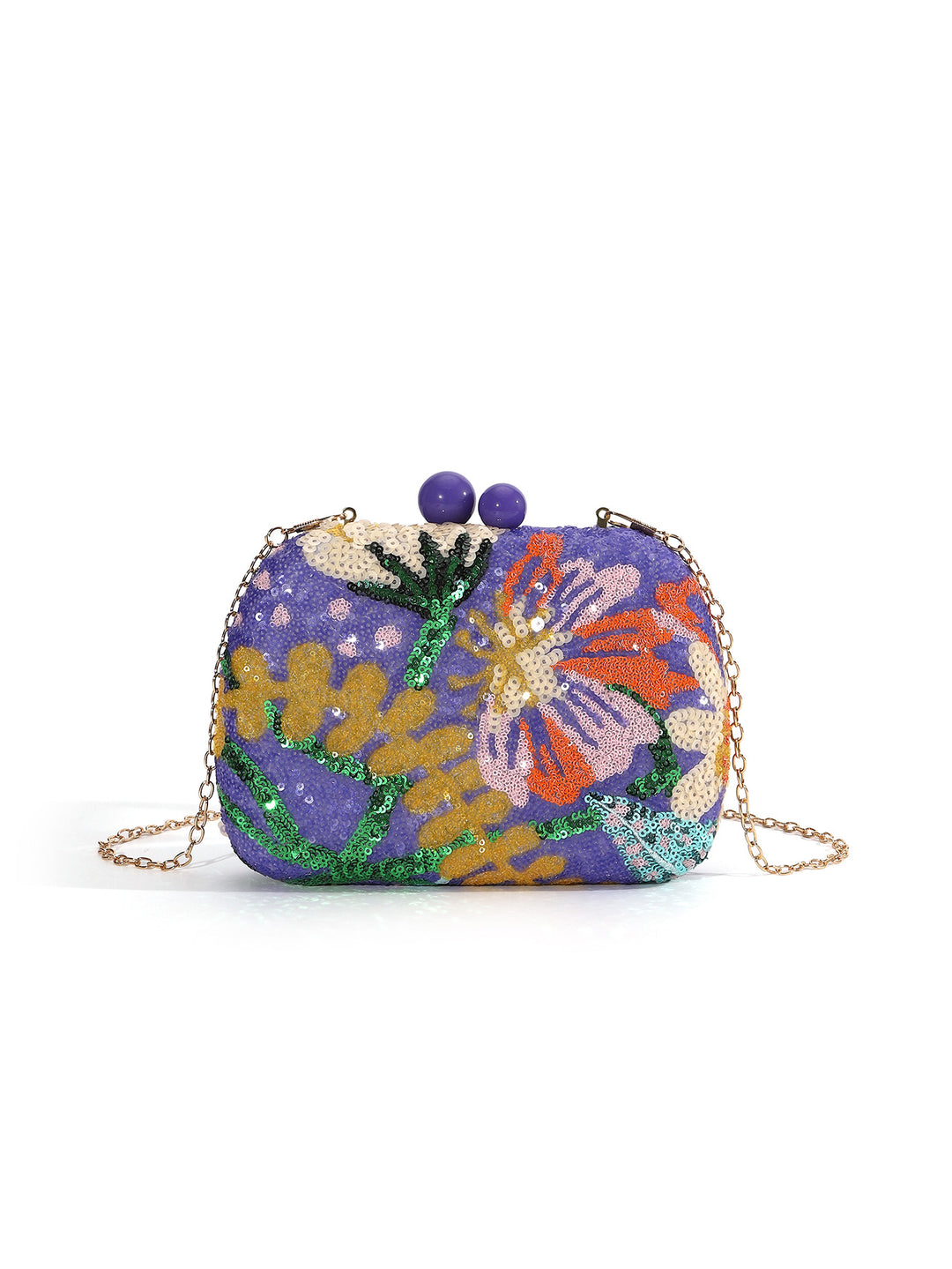 Sequin Floral Clutch