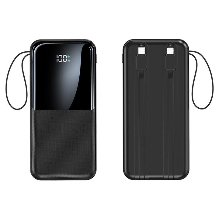 Portable power bank with integrated charging cable and LCD display Stornfield