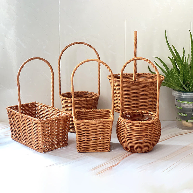 Handcrafted Wicker Storage Basket with Handle Stornfield