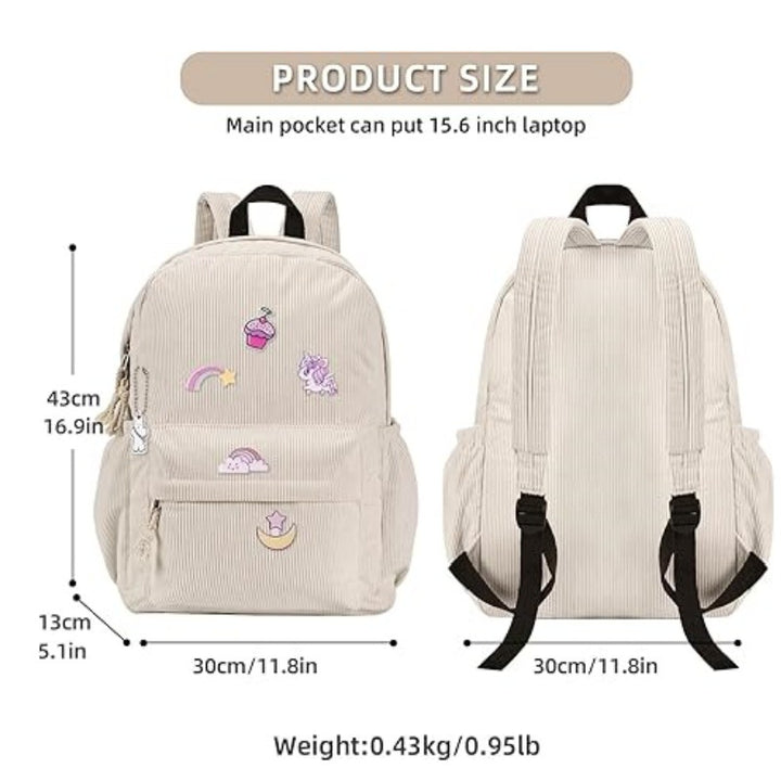 Cord backpack with deep storage and stylish accents Stornfield