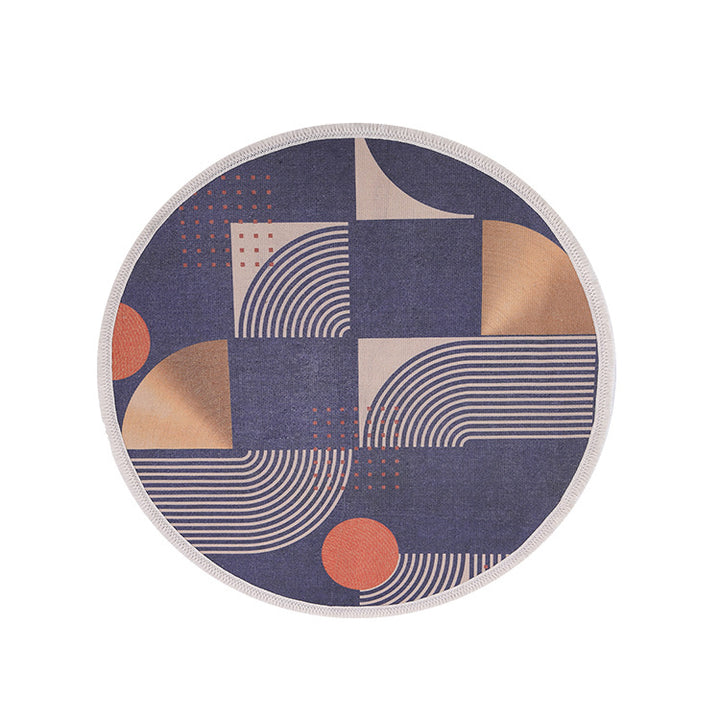 Round Decorative Living Room Carpet with Modern Geometric Pattern Stornfield
