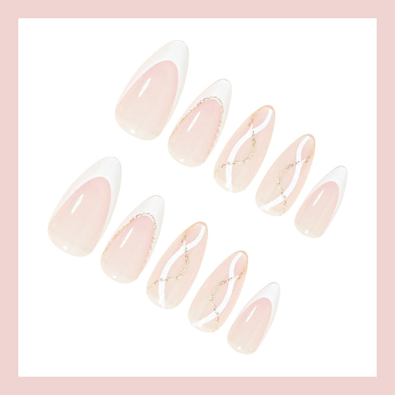 Nail art set with elegant lace design and glamorous accents Stornfield