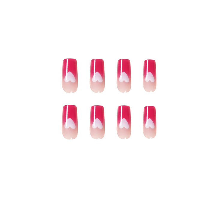 Artful nail extensions in romantic heart design Stornfield