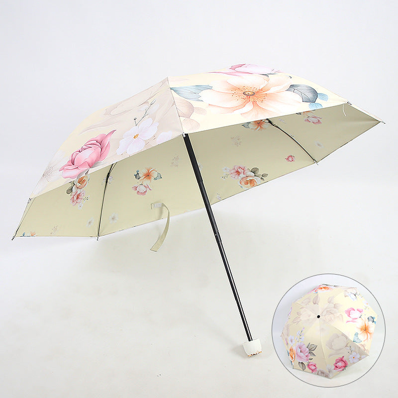 Ladies Folding Umbrella with Elegant Floral Design Stornfield
