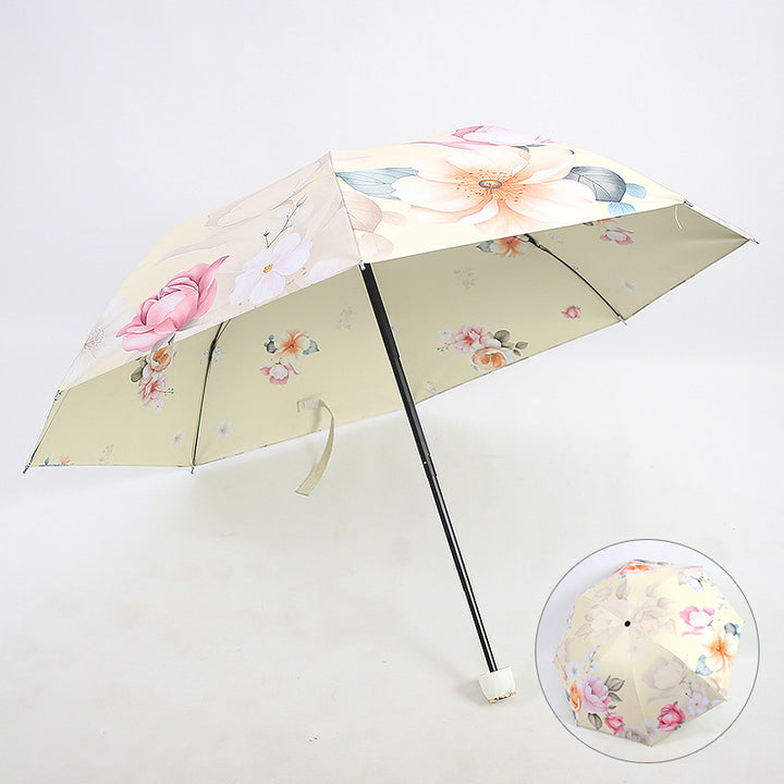 Ladies Folding Umbrella with Elegant Floral Design Stornfield