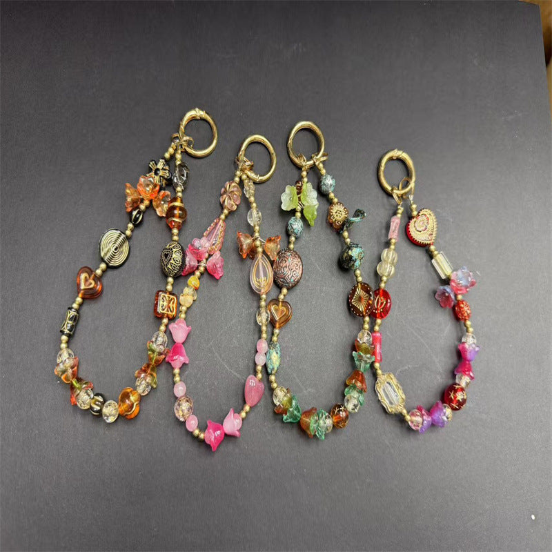 Floral Beaded Charm Keychain Stornfield