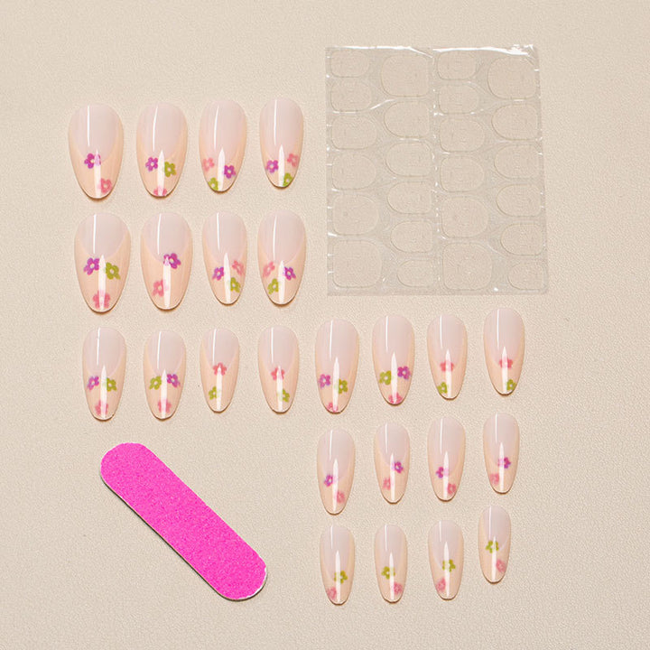 Floral Accent Press-On Nail Set