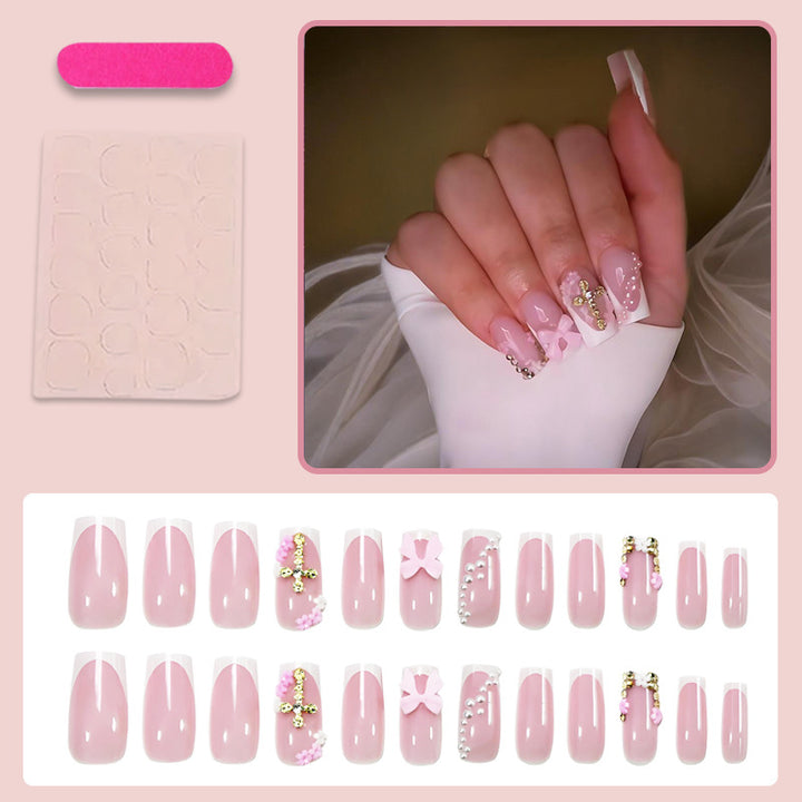 Artificial nail set with luxurious accents and elegant designs Stornfield