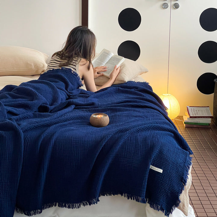 Cozy Waffle Knit Throw Blanket