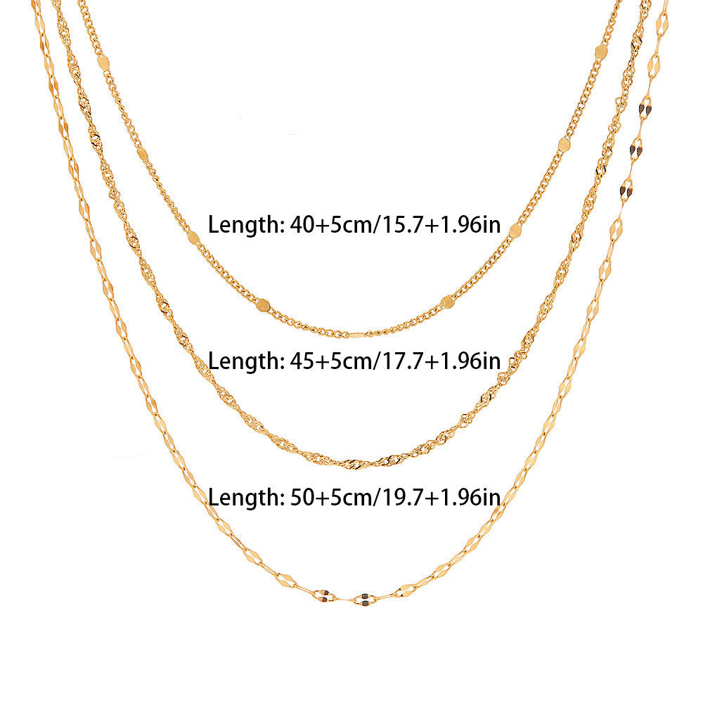 Multi-Layered Silver Chain Necklace Stornfield