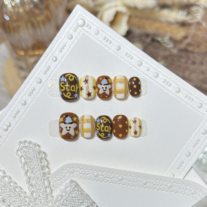 Playful Cartoon-Inspired Press-On Nail Set Stornfield