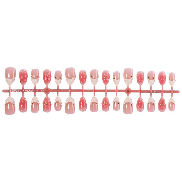 Artificial high-gloss nails with floral accents Stornfield