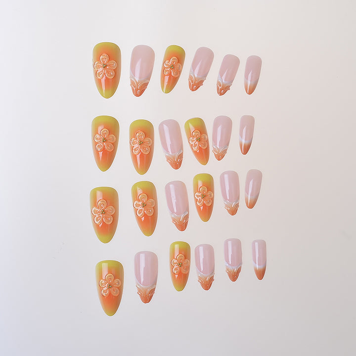 Elegant Floral-Themed Press-On Nail Set Stornfield