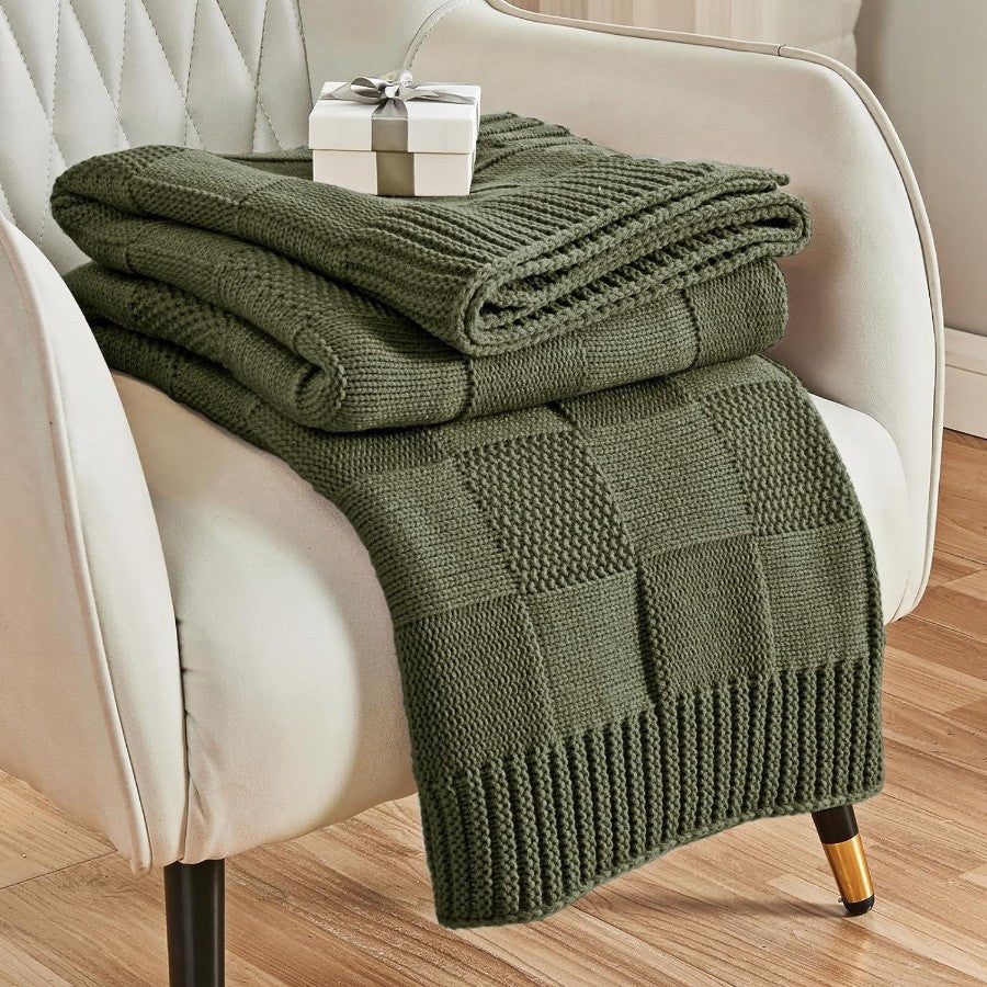 Textured Knit Throw Blanket Stornfield