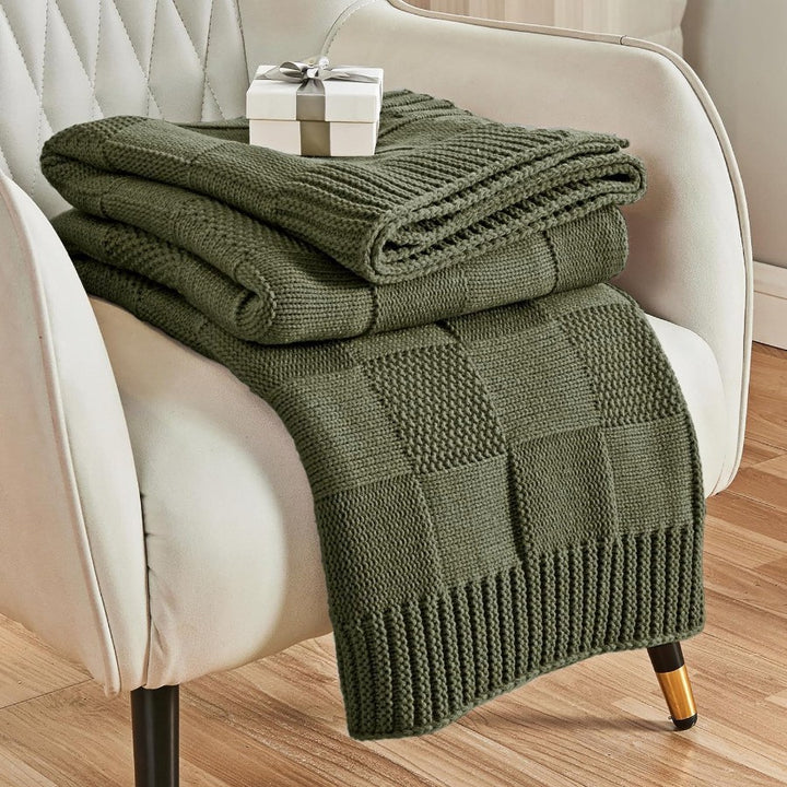 Textured Knit Throw Blanket Stornfield
