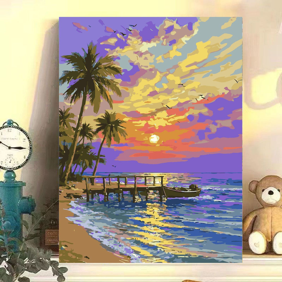 Tropical Sunset Seascape Canvas Art Stornfield