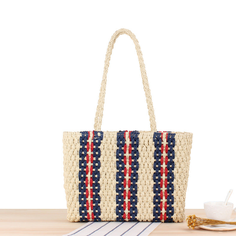Beach bag in modern design with decorative stripes Stornfield