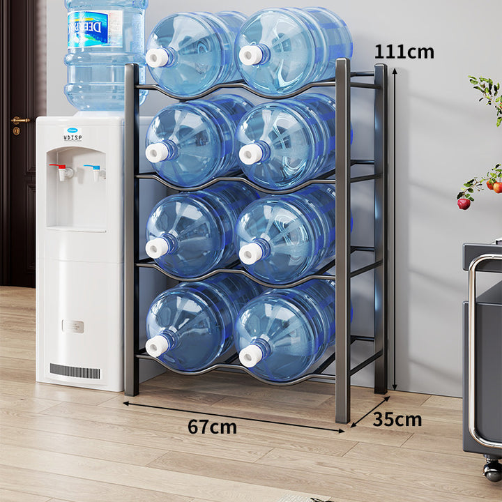 Three-Tier Vertical Water Jug Storage Rack Steel Frame Organizer for Large Bottles